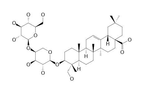 LEONTOSIDE-B;HEDERAGENIN-3-O-BETA-D-GLUCOPYRANOSYL-(1->4)-O-ALPHA-L-ARABINOPYRANOSIDE