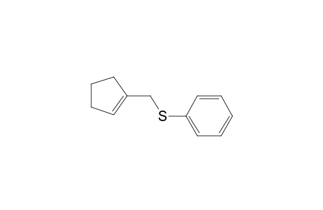 Benzene, [(1-cyclopenten-1-ylmethyl)thio]-