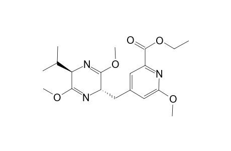 4-[[(2S,5R)-3,6-dimethoxy-5-propan-2-yl-2,5-dihydropyrazin-2-yl]methyl]-6-methoxy-2-pyridinecarboxylic acid ethyl ester