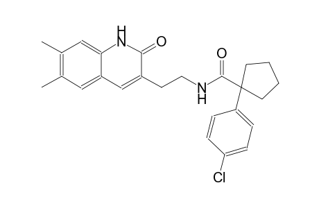 cyclopentanecarboxamide, 1-(4-chlorophenyl)-N-[2-(1,2-dihydro-6,7-dimethyl-2-oxo-3-quinolinyl)ethyl]-