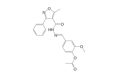 Acetic acid, 2-methoxy-4-[(5-methyl-3-phenylisoxazole-4-carbonyl)hydrazonomethyl]phenyl ester