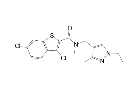 3,6-dichloro-N-[(1-ethyl-3-methyl-1H-pyrazol-4-yl)methyl]-N-methyl-1-benzothiophene-2-carboxamide