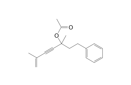 3,6-Dimethyl-1-phenylhept-6-en-4-yn-3-yl acetate