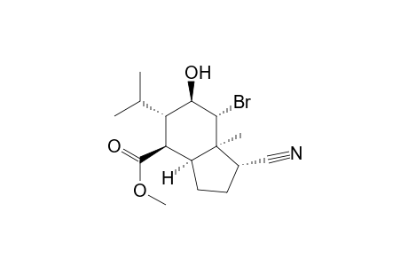 1H-Indene-4-carboxylic acid, 7-bromo-1-cyanooctahydro-6-hydroxy-7a-methyl-5-(1-methylethyl)-, methyl ester, (1.alpha.,3a.alpha.,4.beta.,5.alpha.,6.beta.,7.alpha.,7a.alpha.)-(.+- .)-