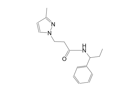 3-(3-methyl-1H-pyrazol-1-yl)-N-(1-phenylpropyl)propanamide