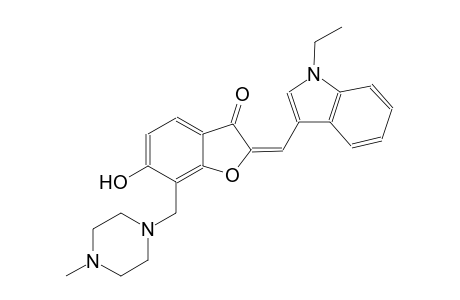 3(2H)-benzofuranone, 2-[(1-ethyl-1H-indol-3-yl)methylene]-6-hydroxy-7-[(4-methyl-1-piperazinyl)methyl]-, (2E)-