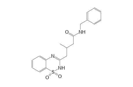 2H-1,2,4-benzothiadiazine-3-butanamide, beta-methyl-N-(phenylmethyl)-, 1,1-dioxide