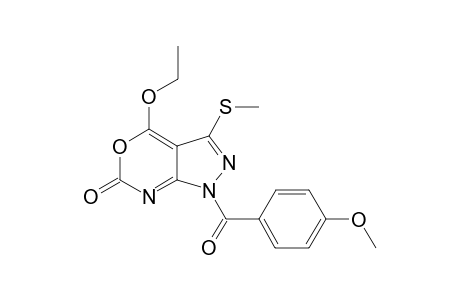4-Ethoxy-1-(4-methoxybenzoyl)-3-(methylthio)pyrazolo[3,4-d][1,3]oxazin-6(1H)-one