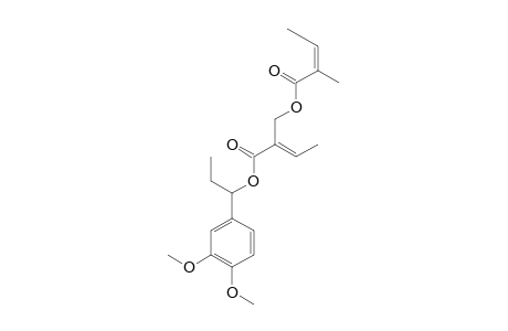 1-(3,4-DIMETHOXYPHENYL)-PROPYL-2-(2-METHYL-2Z-BUTENOYLOXYMETHYL)-2Z-BUTENOATE