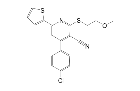 4-(4-chlorophenyl)-2-[(2-methoxyethyl)sulfanyl]-6-(2-thienyl)nicotinonitrile
