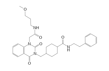 4-[(1-{2-[(3-methoxypropyl)amino]-2-oxoethyl}-2,4-dioxo-1,4-dihydro-3(2H)-quinazolinyl)methyl]-N-(2-phenylethyl)cyclohexanecarboxamide