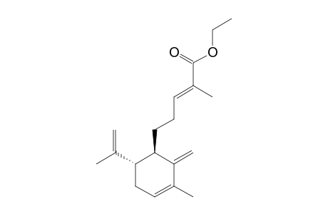 5-(5-(R)-ISOPROPYLEN-1-METHYLIDEN-2-METHYL-2-CYCLOHEXEN-6-(S)-YL)-2-METHYL-2-(Z)-PENTENOIC-ACID-ETHYLESTER