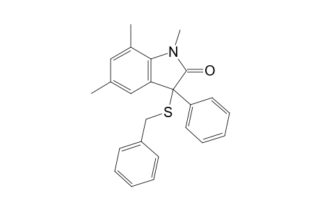 3-(Benzylthio)-1,5,7-trimethyl-3-phenylindolin-2-one