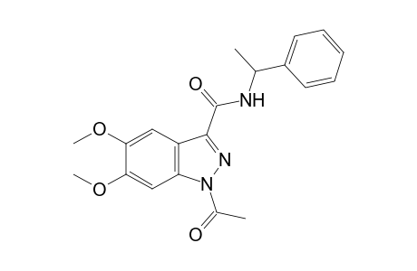 1-acetyl-5,6-dimethoxy-N-(α-methylbenzyl)-1H-indazole-3-carboxamide