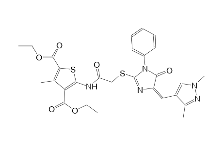 diethyl 5-{[({(4E)-4-[(1,3-dimethyl-1H-pyrazol-4-yl)methylene]-5-oxo-1-phenyl-4,5-dihydro-1H-imidazol-2-yl}sulfanyl)acetyl]amino}-3-methyl-2,4-thiophenedicarboxylate