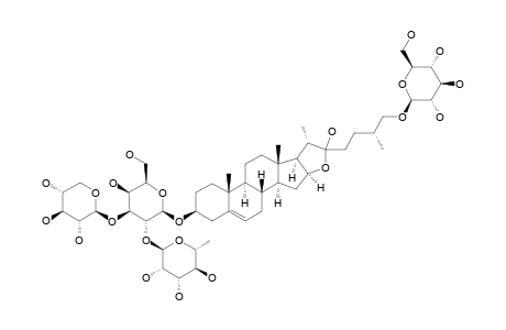 INDIOSIDE-C;(25R)-26-O-BETA-D-GLUCOPYRANOSYL-FUROST-5-EN-3-BETA,22-XI,26-TRIOL-3-O-[ALPHA-L-RHAMNOPYRANOSYL-(1->2)-[BETA-D-XYLOPARANOSYL-(1>3)]-BET