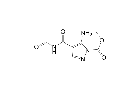 1H-Pyrazole-1-carboxylic acid, 5-amino-4-[(formylamino)carbonyl]-, methyl ester