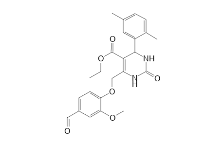 5-Pyrimidinecarboxylic acid, 4-(2,5-dimethylphenyl)-6-[(4-formyl-2-methoxyphenoxy)methyl]-1,2,3,4-tetrahydro-2-oxo-, ethyl ester