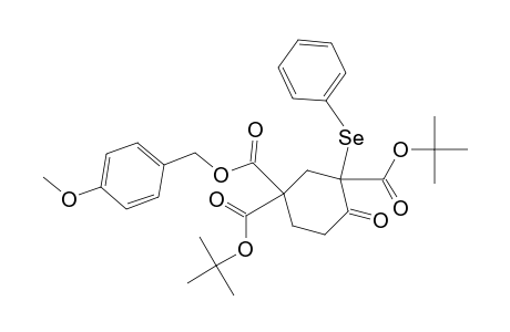 Bis(1,1-dimethylethyl) p-Methoxybenzyl 4-Oxo-3-(phenylselenyl)cyclohexane-1,1,3-tricarboxylate