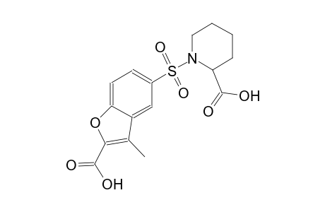 2-piperidinecarboxylic acid, 1-[(2-carboxy-3-methyl-5-benzofuranyl)sulfonyl]-