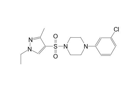 1-(3-chlorophenyl)-4-[(1-ethyl-3-methyl-1H-pyrazol-4-yl)sulfonyl]piperazine