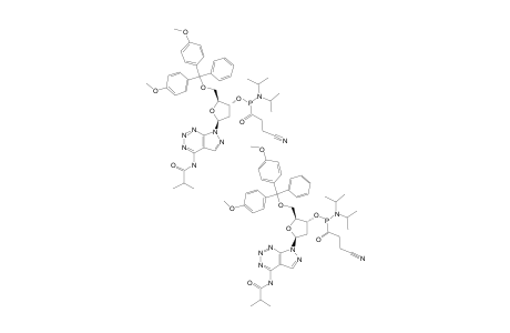 #11;7-[2-DEOXY-5-O-(4,4'-DIMETHOXYTRIPHENYL)-METHYL-BETA-D-ERYTHRO-PENTOFURANOSYL]-4-ISOBUTYRYLAMINO-7H-PYRAZOLO-[3,4-D]-[1,2,3]-TRIAZINE-3'-[(2-CYANOETHYL)-N,