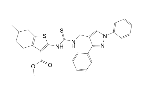 methyl 2-[({[(1,3-diphenyl-1H-pyrazol-4-yl)methyl]amino}carbothioyl)amino]-6-methyl-4,5,6,7-tetrahydro-1-benzothiophene-3-carboxylate