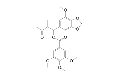 TSANGIN_B;(1-S,2-R)-1-(3'-METHOXY-4',5'-METHYLENEDIOXYPHENYL)-2-METHYL-3-OXO-BUTYL-3'',4'',5''-TRIMETHOXYBENZOATE