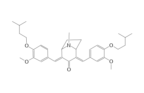 8-azabicyclo[3.2.1]octan-3-one, 2,4-bis[[3-methoxy-4-(3-methylbutoxy)phenyl]methylene]-8-methyl-, (2E,4E)-