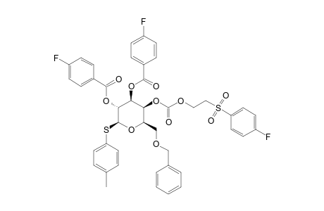 4-METHYLPHENYL-6-O-BENZYL-2,3-DI-O-(4-FLUOROBENZOYL)-4-O-[2-(4-FLUOROPHENYL)-SULFONYL-ETHOXY-CARBONYL]-1-THIO-BETA-D-GALACTOPYRANOSIDE