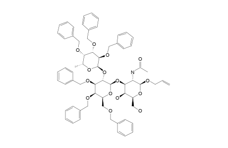 14;ALLYL-2-ACETAMIDO-2-DEOXY-3-O-[3,4,6-TRI-O-BENZYL-2-O-(2,3,4-TRI-O-BENZYL-ALPHA-L-FUCOPYRANOSYL)-BETA-D-GALACTOPYRANOSYL]-BETA-D-GALACTOPYRANOSIDE