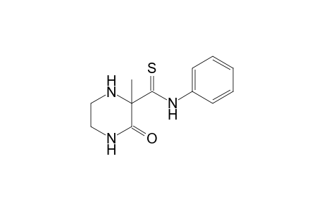 2-Methyl-3-oxidanylidene-N-phenyl-piperazine-2-carbothioamide