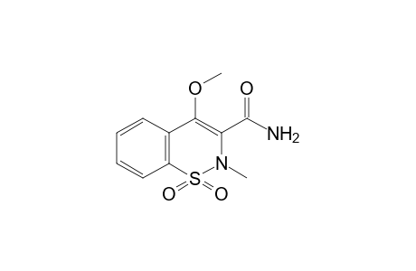 4-methoxy-2-methyl-2H-1,2-benzothiazine-3-carboxamide, 1,1-dioxide