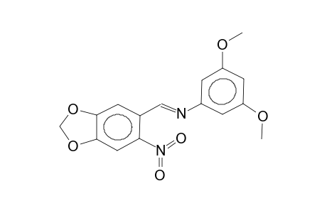 5-nitro-6E-(3,5-dimethoxyphenyliminomethyl)benzo-1,3-dioxolane