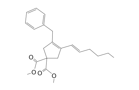 3-benzyl-4-[(E)-hex-1-enyl]cyclopent-3-ene-1,1-dicarboxylic acid dimethyl ester