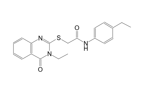 2-[(3-ethyl-4-oxo-3,4-dihydro-2-quinazolinyl)sulfanyl]-N-(4-ethylphenyl)acetamide
