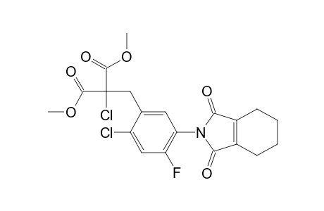Propanedioic acid, chloro[[2-chloro-4-fluoro-5-(1,3,4,5,6,7-hexahydro-1,3-dioxo-2H-isoindol-2-yl)phenyl]methyl]-, dimethyl ester