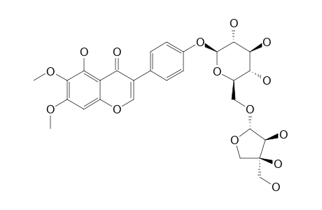 5-HYDROXY-6,7-DIMETHOXY-4'-O-(6-O-D-APIO-BETA-D-FURANOSYL-BETA-D-GLUCOPYRANOSYL)-ISOFLAVONE