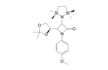 TRANS-(3R,4S)-1-(4-METHOXYPHENYL)-3-(2,2,5,5-TETRAMETHYL-1-AZA-2,5-DISILACYCLOPENTYL)-4-[(1'S)-1',2'-O-ISOPROPYLIDENEETHYL]-2-AZETIDINONE