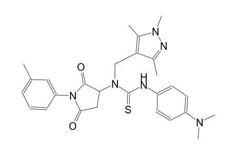 N'-[4-(dimethylamino)phenyl]-N-[1-(3-methylphenyl)-2,5-dioxo-3-pyrrolidinyl]-N-[(1,3,5-trimethyl-1H-pyrazol-4-yl)methyl]thiourea