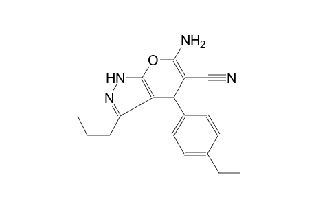pyrano[2,3-c]pyrazole-5-carbonitrile, 6-amino-4-(4-ethylphenyl)-1,4-dihydro-3-propyl-