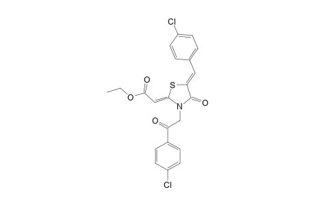 ETHYL-{5-(4-CHLOROPHENYL)-METHYLIDENE-3-[2-(4-CHLOROPHENYL)-2-OXOETHYL]-4-OXOTHIAZOLIDIN-2-YLIDENE}-ACETATE
