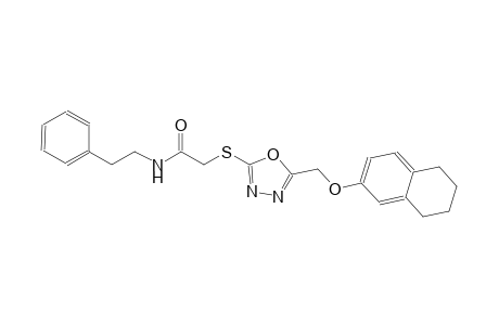 N-(2-phenylethyl)-2-({5-[(5,6,7,8-tetrahydro-2-naphthalenyloxy)methyl]-1,3,4-oxadiazol-2-yl}sulfanyl)acetamide