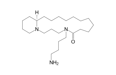 17(R)-5-(4-Amino]butyl)-1,5-diazabicyclo[15.4.0]henicosan-6-one((-)-oncinotine)