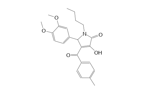 1-butyl-5-(3,4-dimethoxyphenyl)-3-hydroxy-4-(4-methylbenzoyl)-1,5-dihydro-2H-pyrrol-2-one