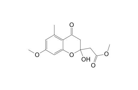Methyl ester of 3,4-dihydro-2-hydroxy-7-methoxy-5-methyl-4-oxo-2H-1-benzopyran-2-acetic acid