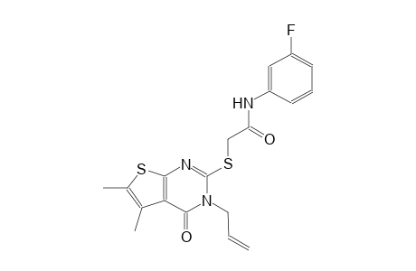 2-[(3-allyl-5,6-dimethyl-4-oxo-3,4-dihydrothieno[2,3-d]pyrimidin-2-yl)sulfanyl]-N-(3-fluorophenyl)acetamide