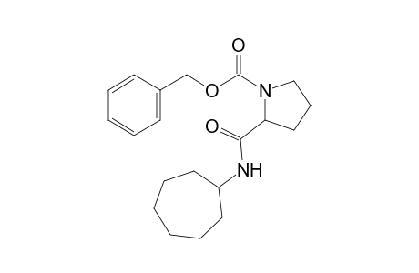 Pyrrolidine-1-carboxylic acid, 2-cycloheptylaminocarbonyl-, benzyl ester