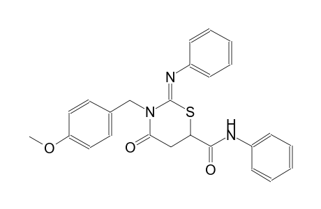 (2Z)-3-(4-methoxybenzyl)-4-oxo-N-phenyl-2-(phenylimino)tetrahydro-2H-1,3-thiazine-6-carboxamide