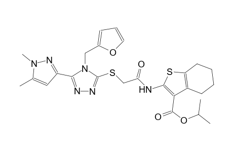 isopropyl 2-[({[5-(1,5-dimethyl-1H-pyrazol-3-yl)-4-(2-furylmethyl)-4H-1,2,4-triazol-3-yl]sulfanyl}acetyl)amino]-4,5,6,7-tetrahydro-1-benzothiophene-3-carboxylate